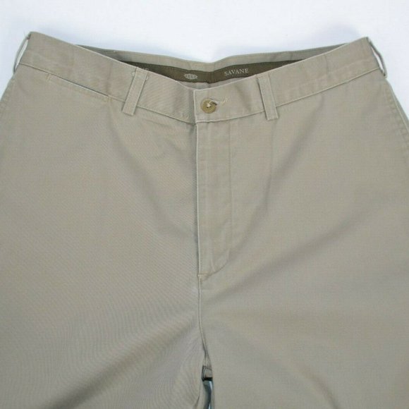 Savane Flat Front Khaki Pants w/ Teflon 34x30 - Picture 6 of 8